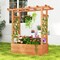 Solid Fir Wood Raised Garden Bed with Trellis and Hanging Roof Large Planter Box for Herbs and Flowers